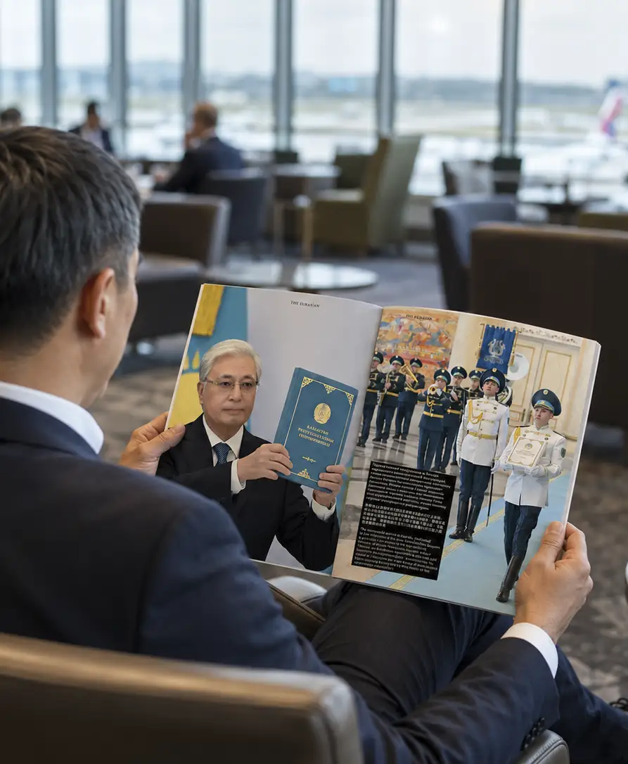 The Eurasian magazine in an airport lounge